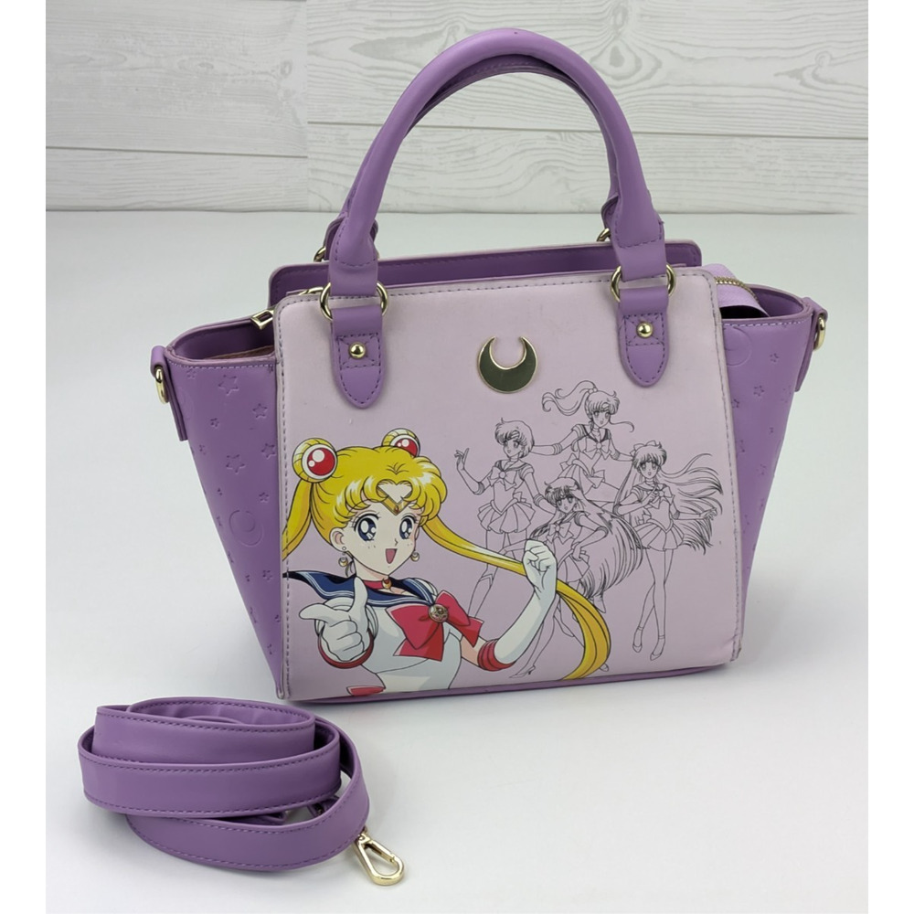Sailor Moon Satchel Bag Crossbody Women's Purple Sailor Scouts Hot Topic RARE!